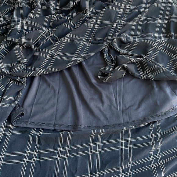 Sweet Salt Midi Dress Plus Size XXL Blue Plaid Lined Long Sleeve Modest Office - Picture 3 of 12